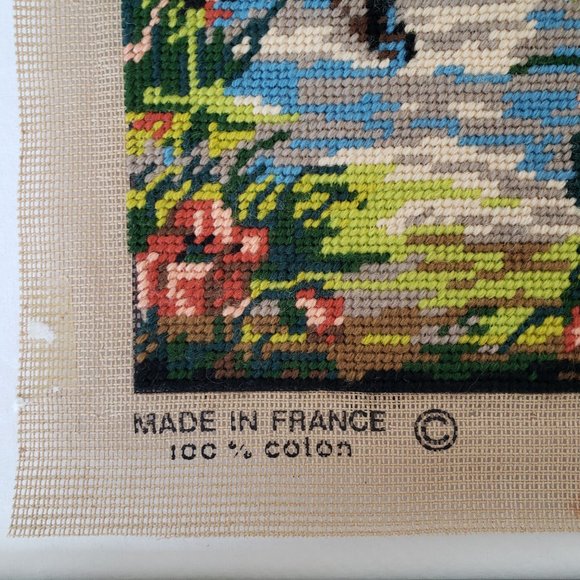 Completed Vintage French Lady Needlepoint Needlework 9x21 Margot De Paris - Picture 4 of 7